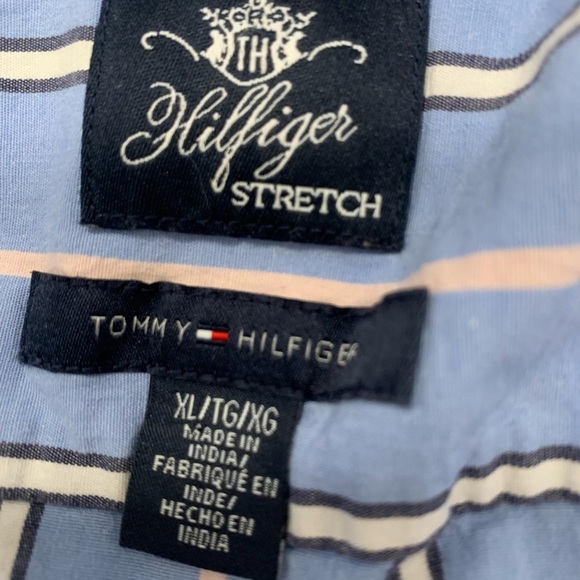 Tommy Hilfiger Blue and White Striped Puff Sleeve Shirt Size XL - Picture 6 of 8